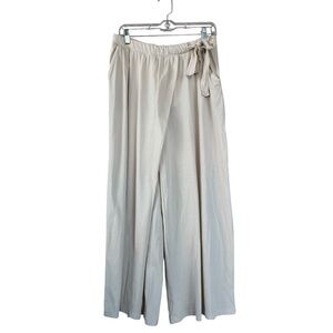 Daily Practice Anthropologie Wide Leg Ivory Lounge Pants Size Medium